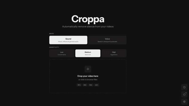 Croppa - offline automatic silence removal